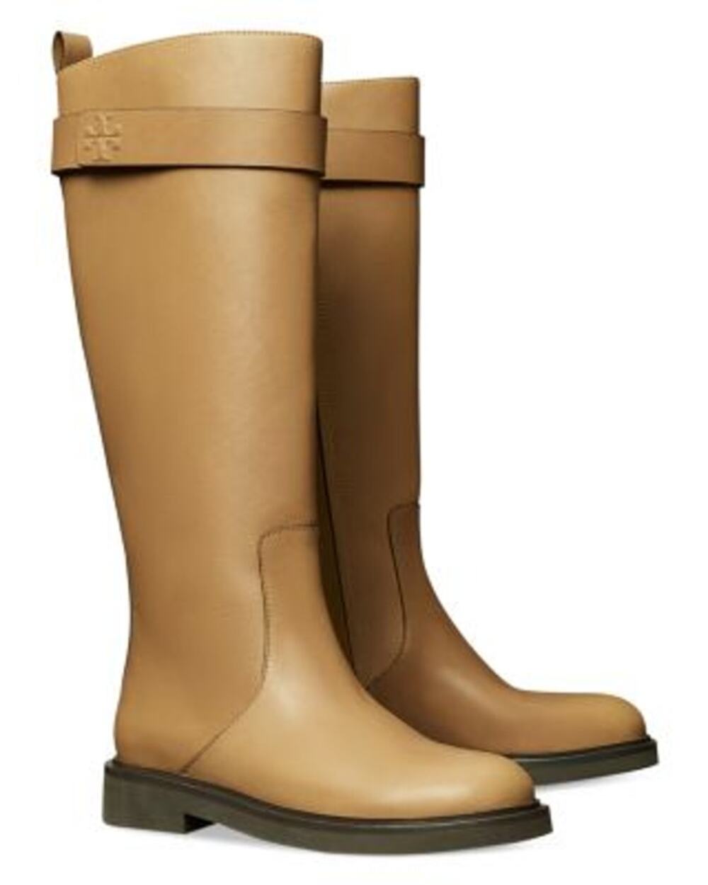 Tory Burch - Women's Size 6 - Double T Utility Boots Light Brown